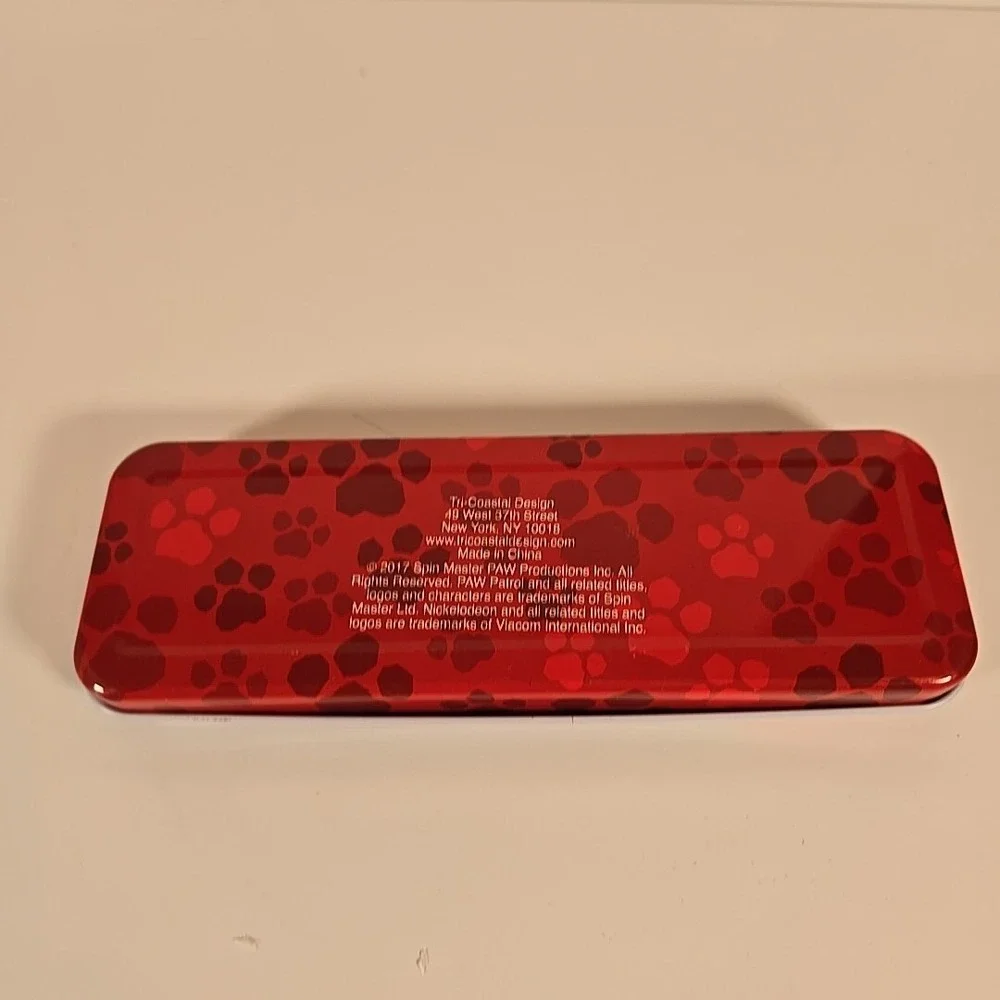 Paw Patrol Tin‎ Pencil Case Box With Colored Markers And Stamp Opened/Unused